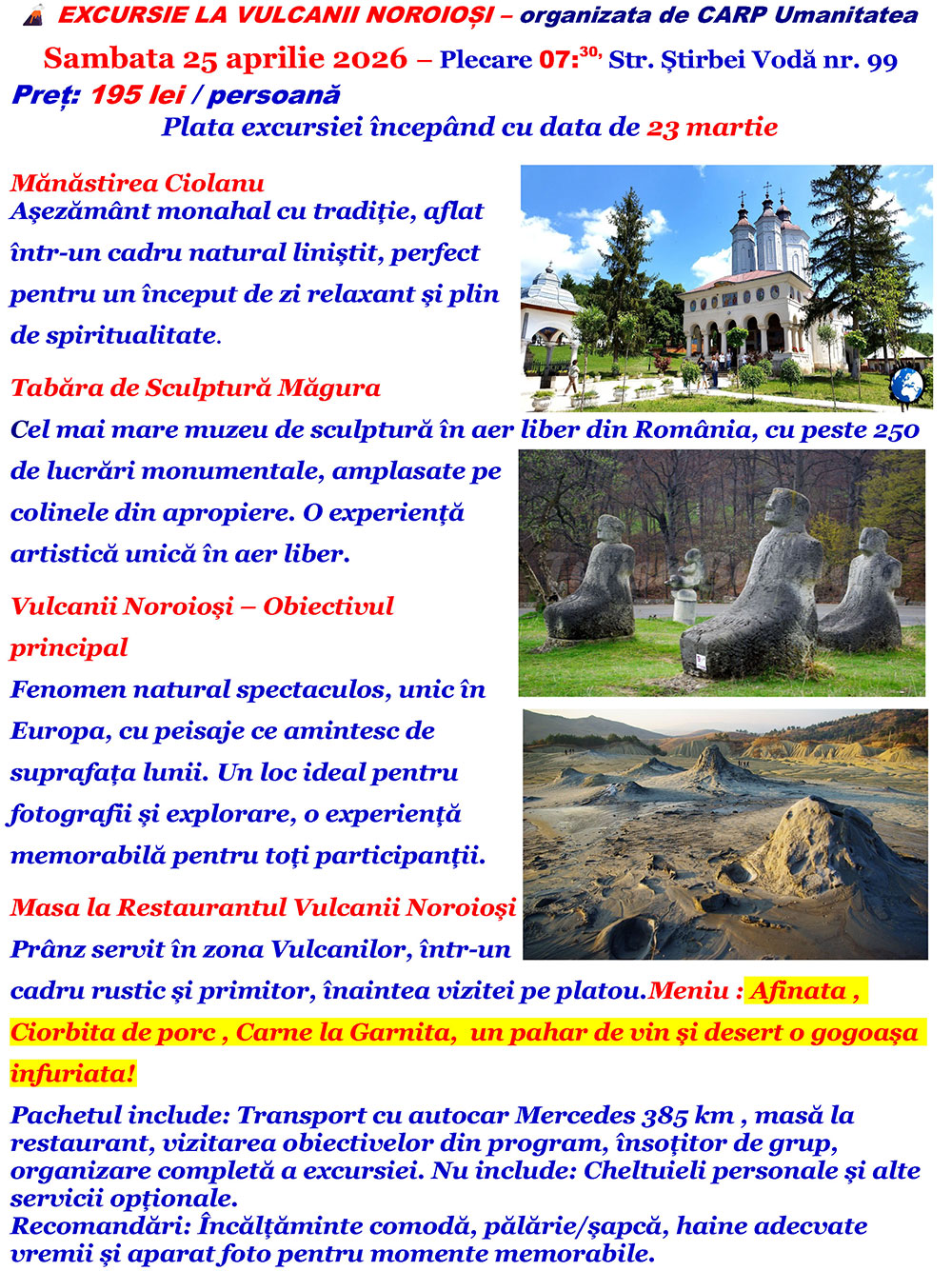 Excursie Vulcanii Noroiosi aprilie 2026