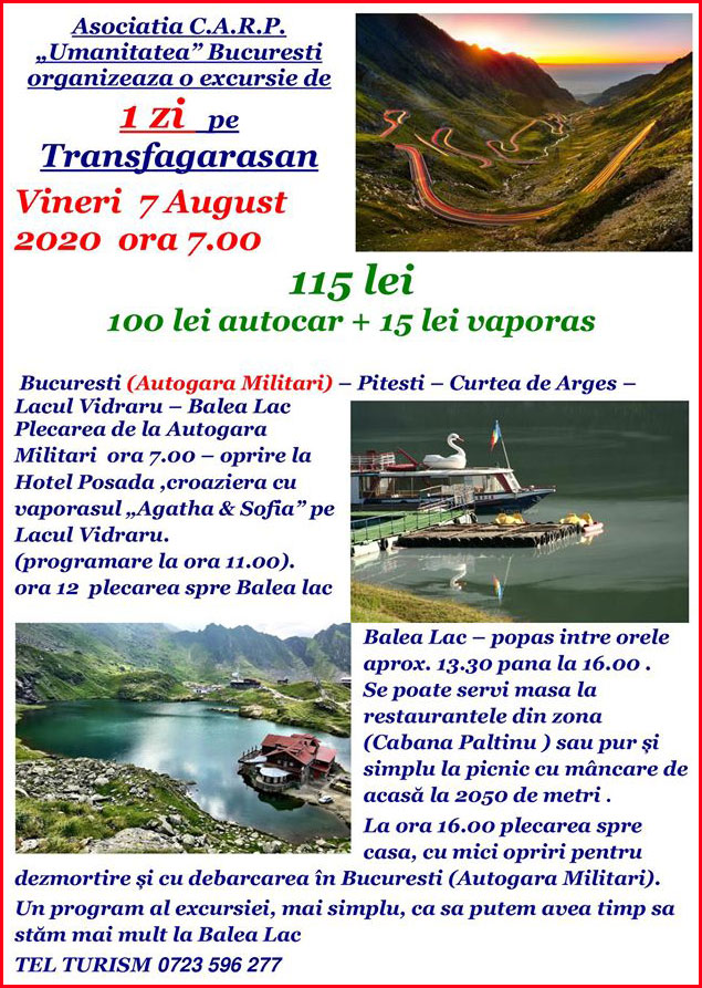 Excursie Transfagarasan 07 august 2020 CARP Umanitatea Bucuresti