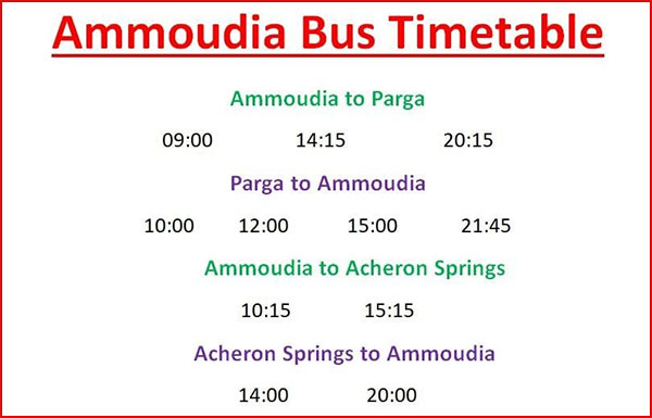 Program autobuze in Ammoudia pentru excursii